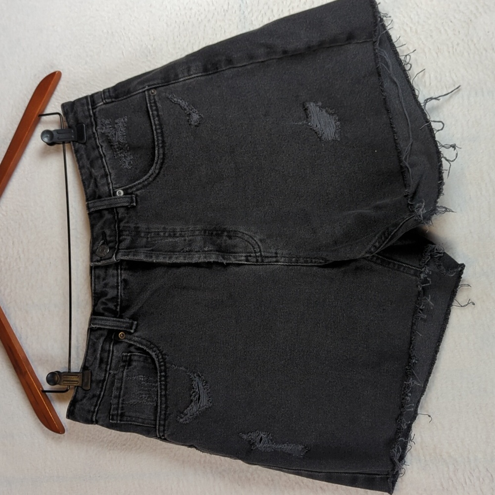 Wild Fable Womens Black Distressed Cut Off High Waist Shorts Size 8